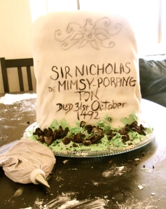 My cake in all its lumpy glory.